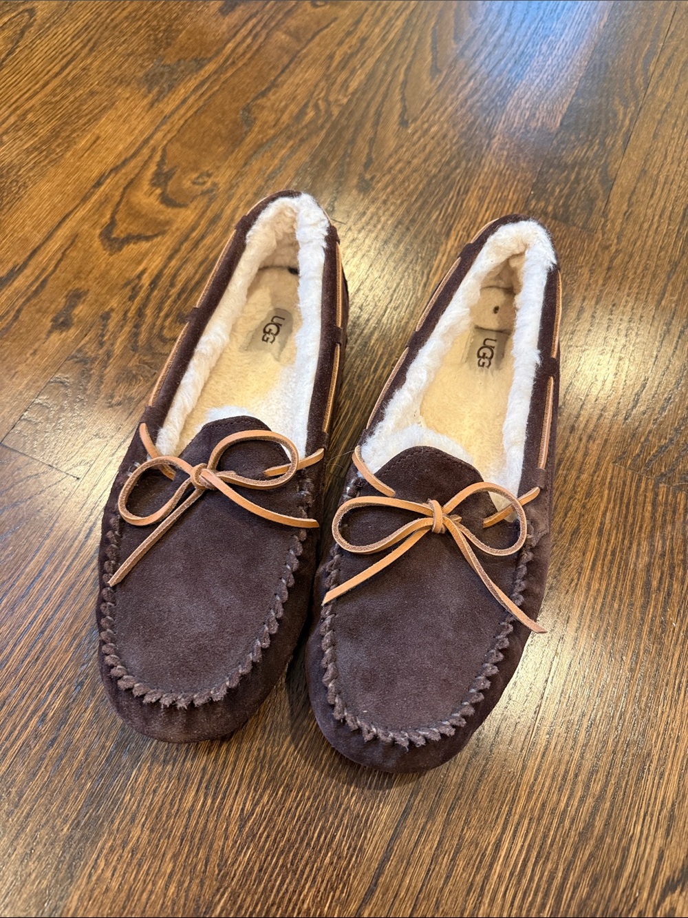 UGG Chocolate Brown Suede Moccasin Men’s Slippers